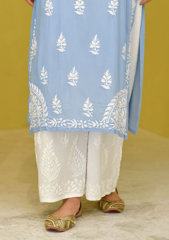Indigo striped chanderi kurta with ankle length pants | Kurta designs,  Indian fashion, Designer dresses indian