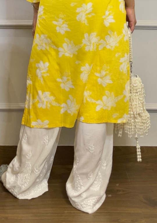 Dipannita Recommends : LOOKLINE Women's Lucknow Embroidered Bottom Pants m  s l XL XXL 3XL chikenkari Palazzo Pant Ankle Length Plazo for Kurta Kurti  28_42 - PaisaWapas
