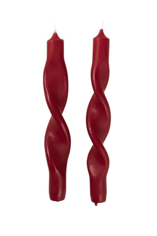 Decorative candles red twist