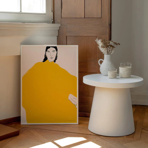 Yellow Dress, Rosie McGuinness, (50x70) cm, Yellow, Sustainable Paper, The Poster Club