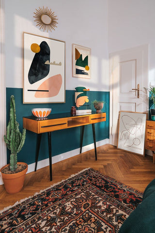 5 ideas to feel happy in your home gallery wall green orange