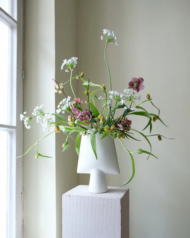 Jar, shere Square, mini, white, ceramic