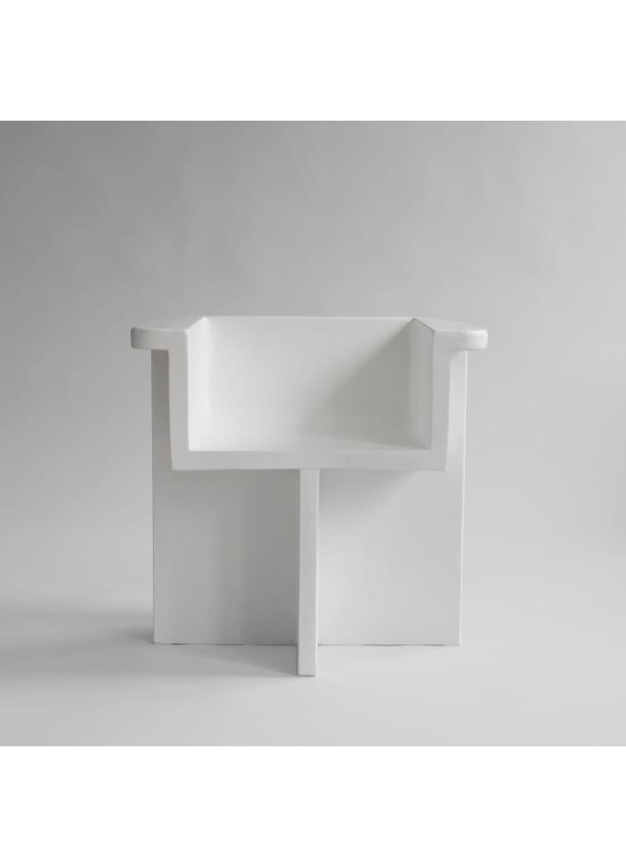 Καρέκλα Τραπεζαρίας Brutus Άσπρη Σκυρόδεμα Από Ίνες H67.5xW68xD50 cm 101 COPENHAGEN