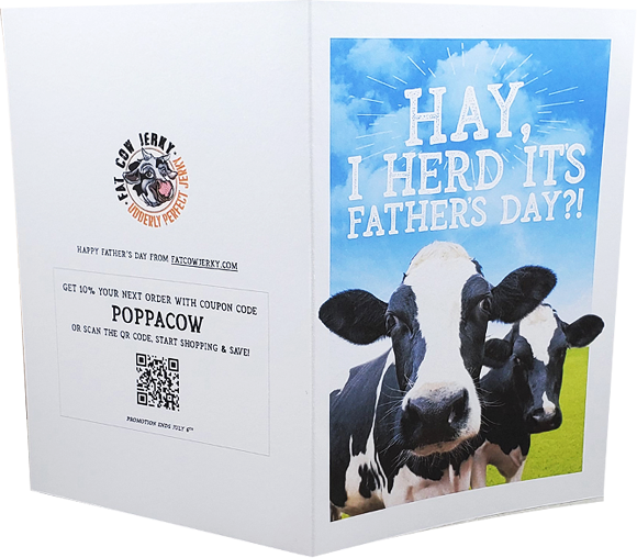Fat Cow Jerky Father's Day Card