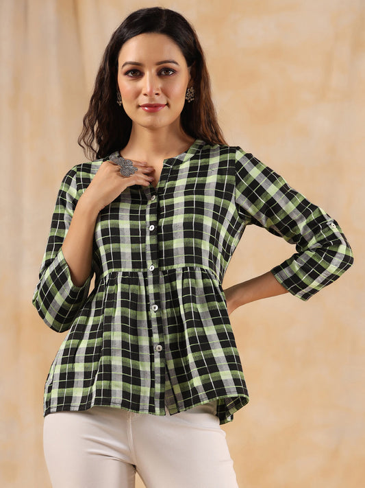 Ladies Cotton Check Shirt, Size: M-XXL at Rs 170/piece in Jaipur