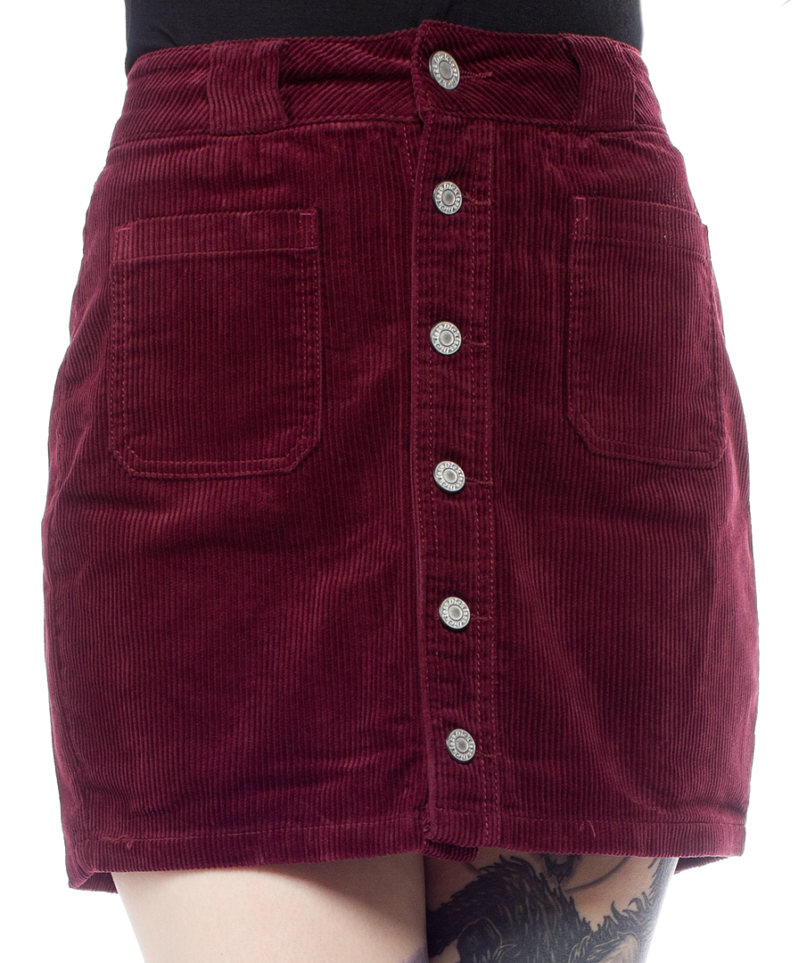 button down burgundy skirt