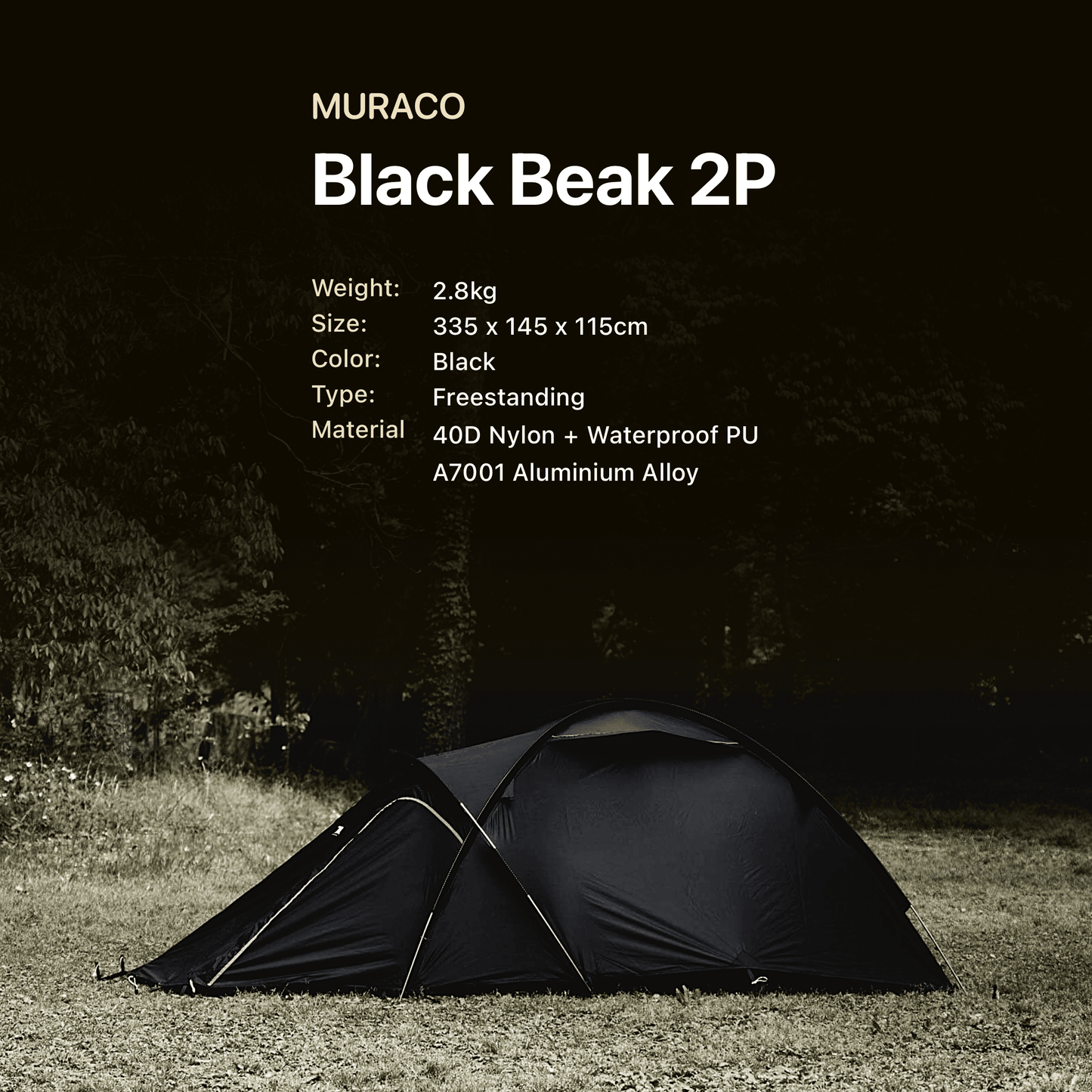 Muraco Black Beak 2P Tent ｜黑色二人營