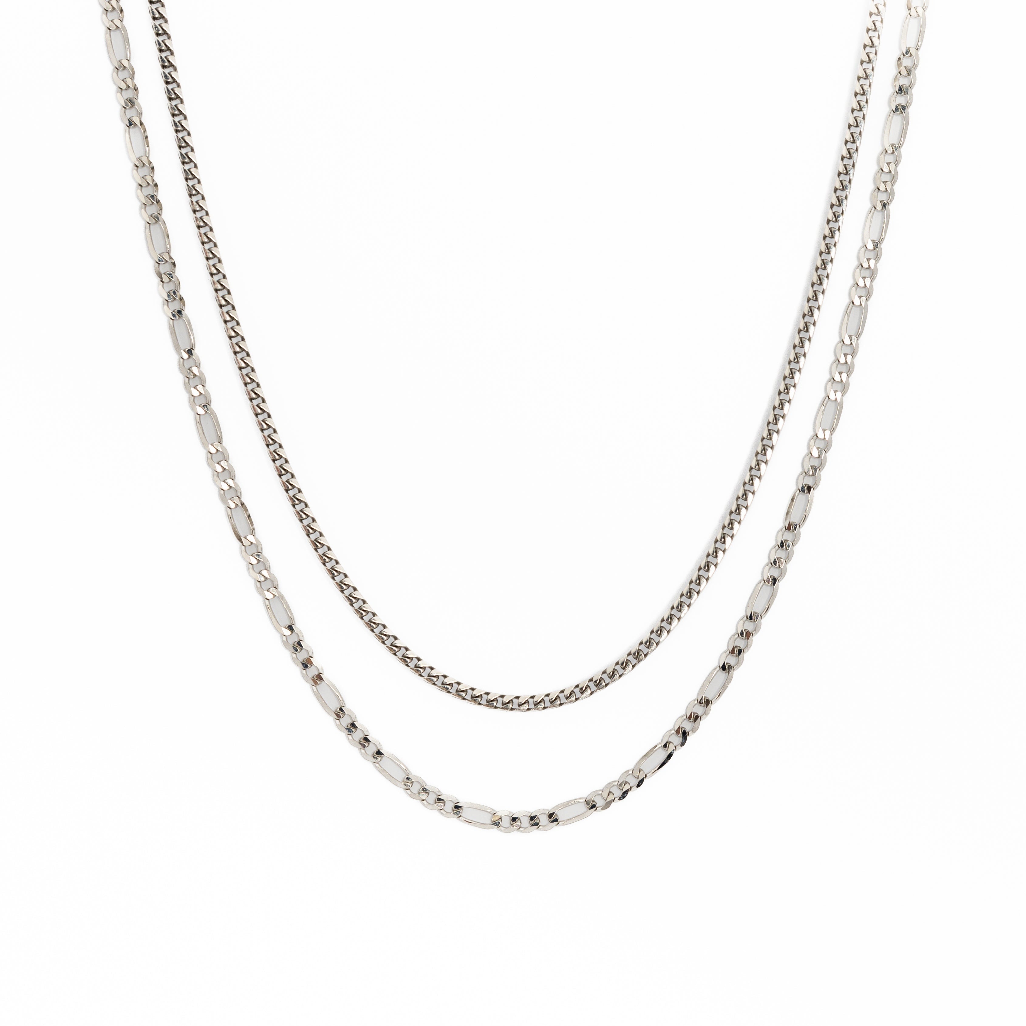 Figaro & Rope Chain Necklace Set