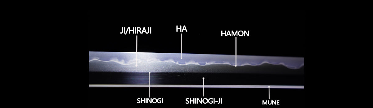 Shinogi & Shinogi-ji, Hiraji, Hamon, Ha, Mune of the Japanese Katana Blade