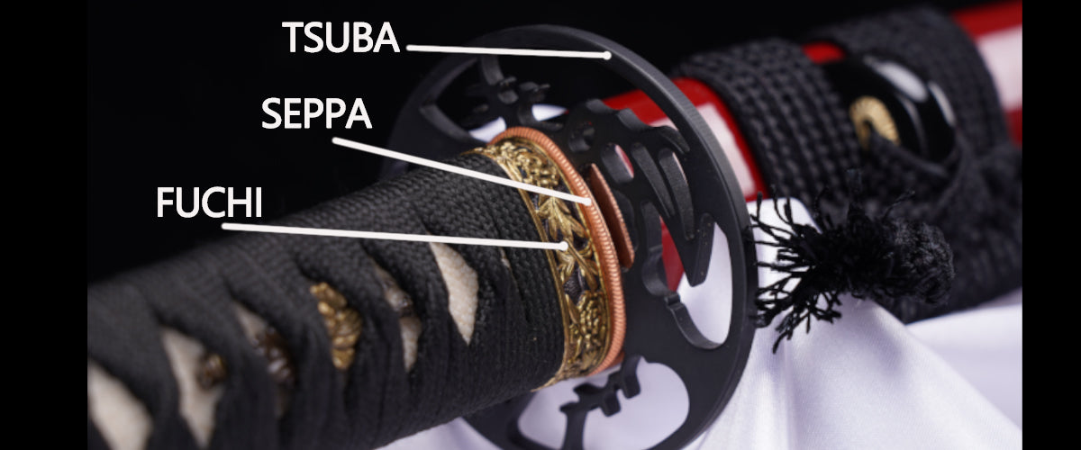 Seppa, Tsuba, Fuchi des japanischen Katana-Schwertes