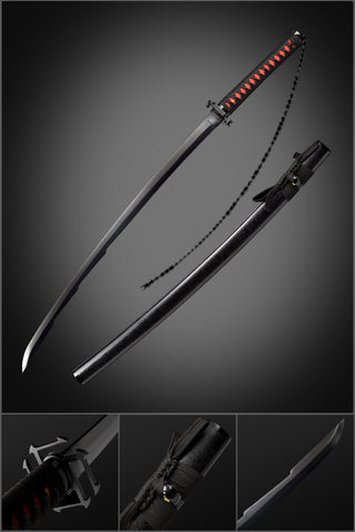 Handmade Anime Bleach Ichigo Bankai Sword New Tensa Zangetsu Katana 1060 Carbon Steel Quenched Blade