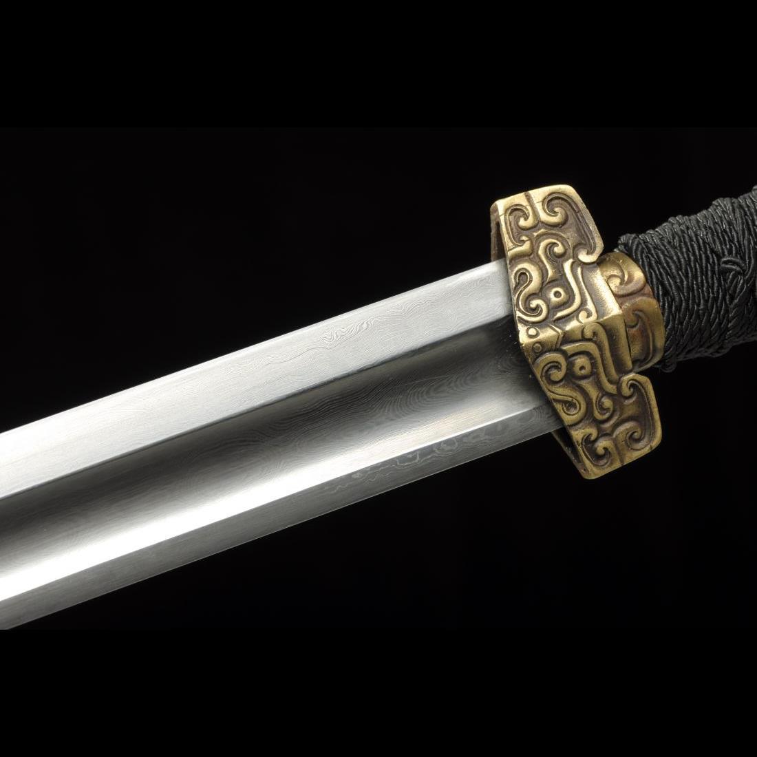Handmade Chinese Sword Ring-Pommel Sword Straight Blade Dao Folded ...