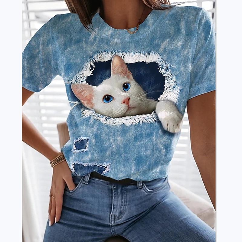 3D Stylish Cat T-Shirt – Meowhiskers