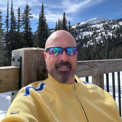 Delaine mens yellow ski sweater