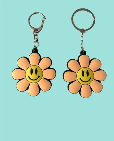 Blue Flower Power Retro Keychain – Retrophiliac