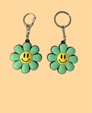 Blue Flower Power Retro Keychain – Retrophiliac