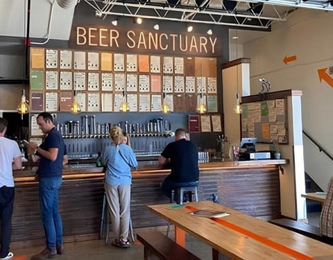 A cozy brewery setting showcasing a variety of craft beers, highlighting the beer sanctuary as a top global destination for enthusiasts.