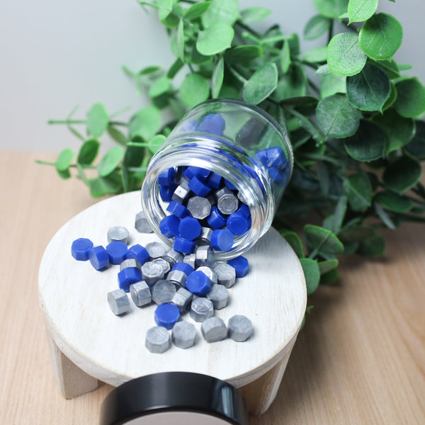 Blue and White Granulated Wax Crystals To Create Candles by Pouring in Bowl  and Inserting Wick. Stock Image - Image of powder, beads: 234668587