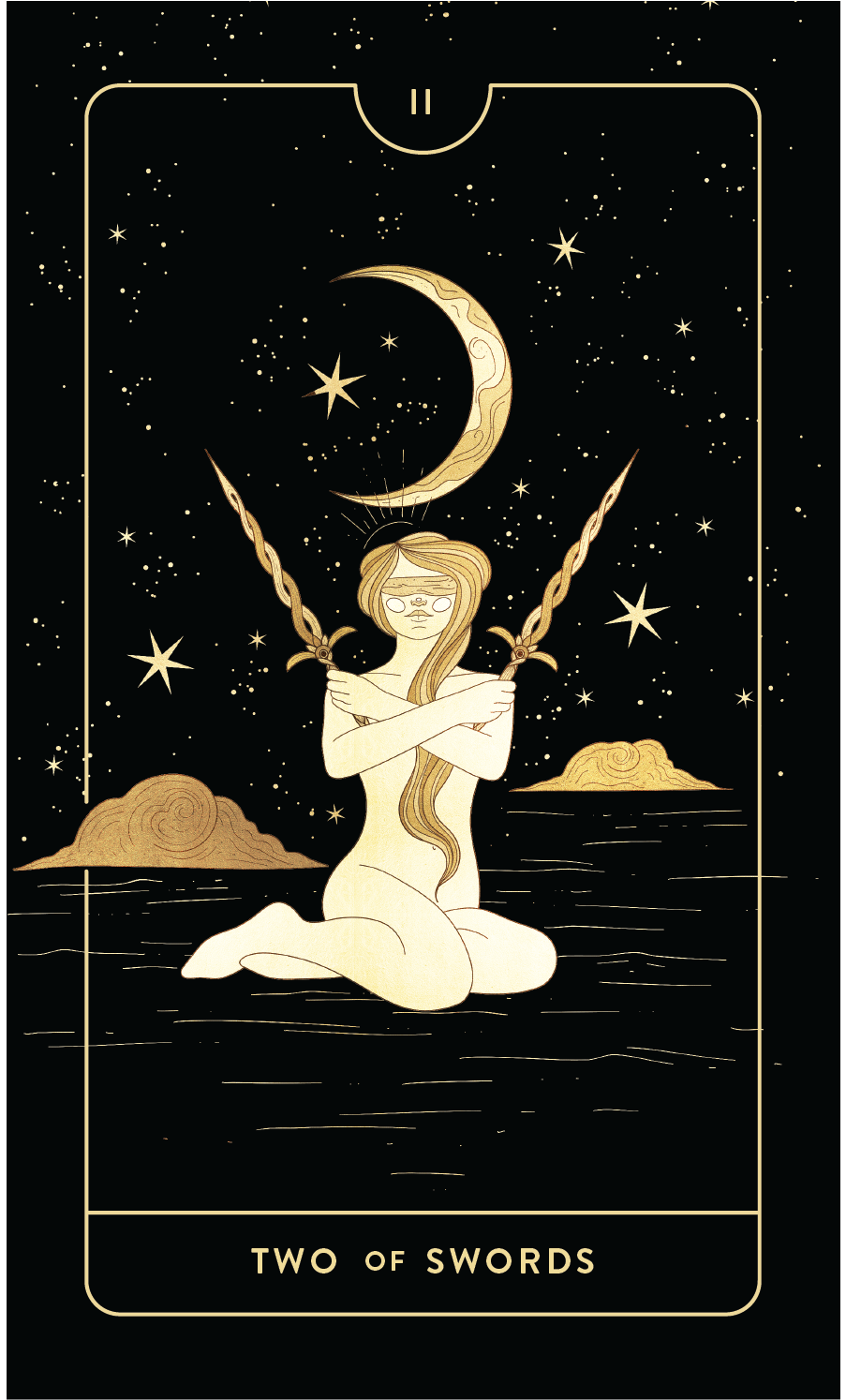 Divine Feminine Tarot Deck Two of Swords by Cocorrina