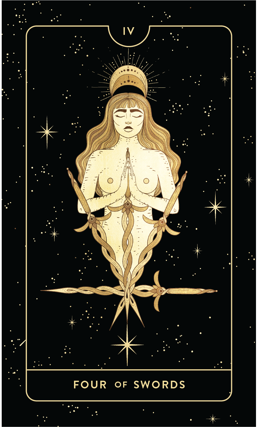 Divine Feminine Tarot Deck Four of Swords by Cocorrina