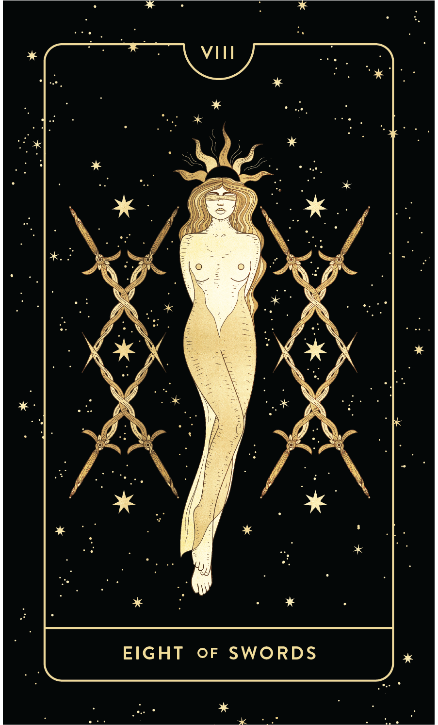 Divine Feminine Tarot Deck Eight of Swords by Cocorrina