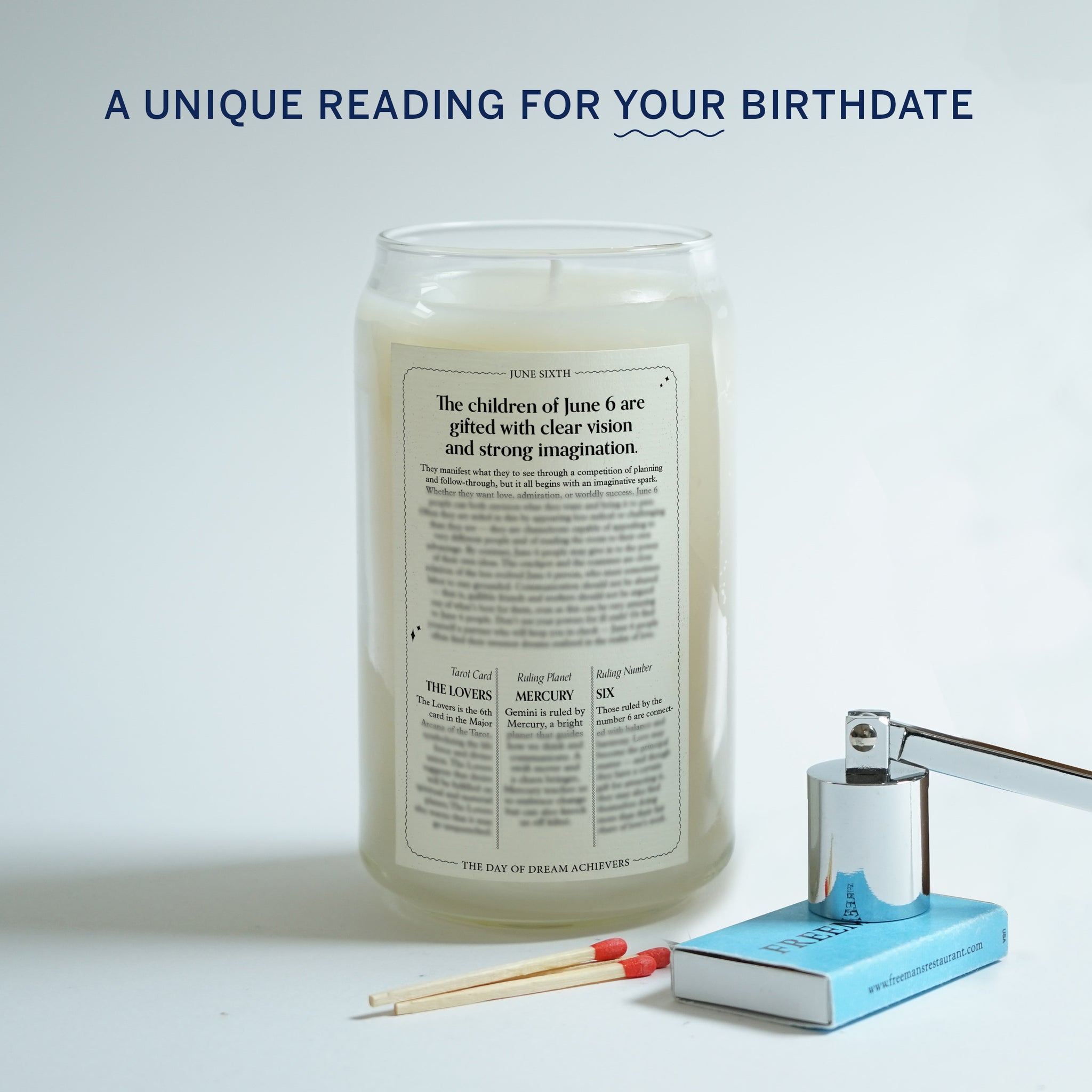The Birthdate Candle back label