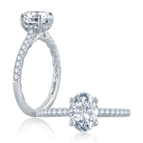 Oval Cut Shared Prong Diamond Engagement Ring