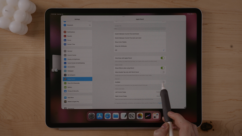 Turning on Apple Pencil Scribble in the Settings on iPad