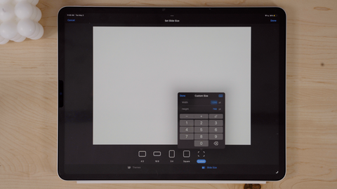 adjusting digital planner size in Keynote