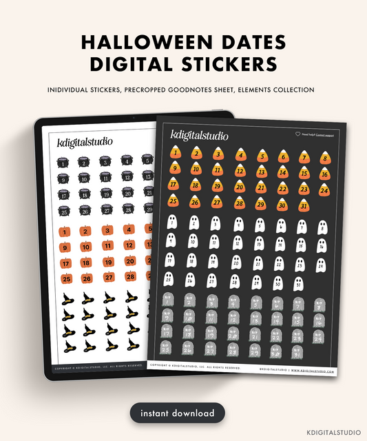 Goodnotes Digital Stickers 1-31 Date Stickers 1-31 Number -  Canada