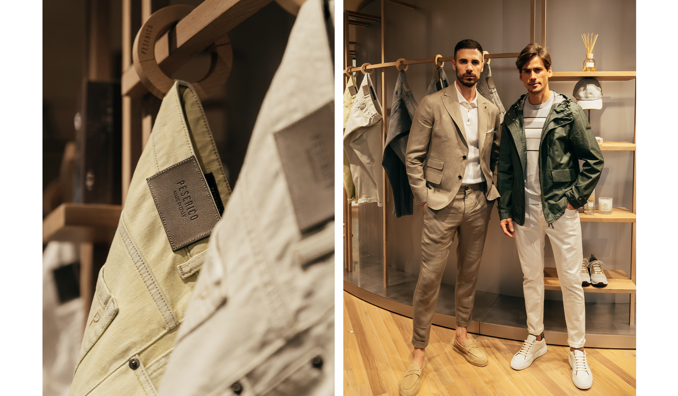 Marcio Patriota and Tommaso Cataldi at Peserico store in Milan