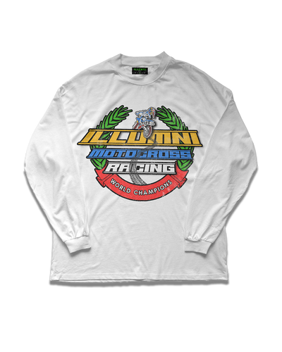 Motocross Longsleeve T-Shirt White (Oversized)