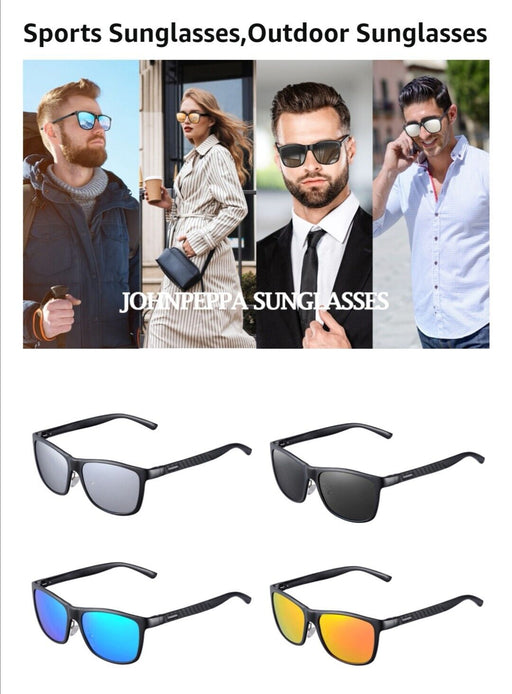 Mens Sport Sunglasses Polarized MIRROR SILVER with Metal Frame