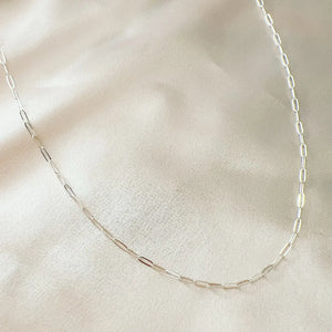 Sterling Silver Paperclip Necklace - Motel Therapy