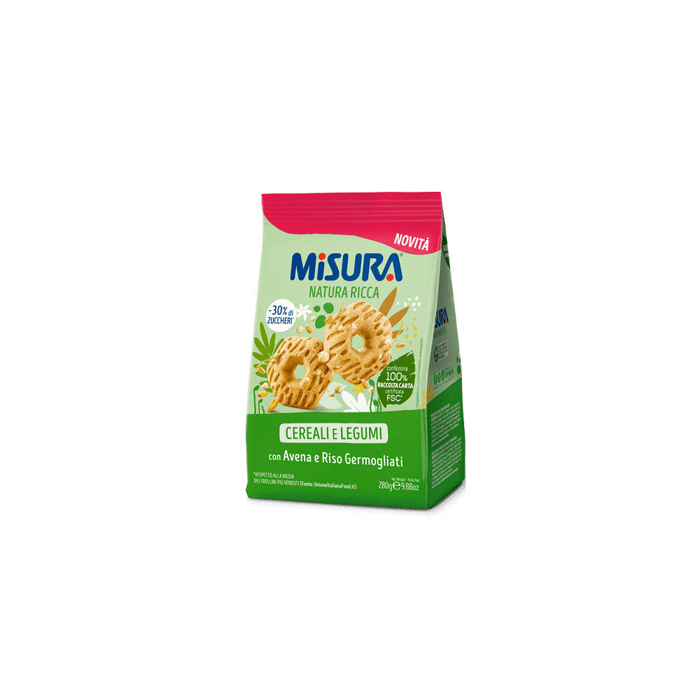 Misura Natura Ricca Biscotti Cereali e Legumi Biscuits aux céréales et –  Italian Gourmet FR