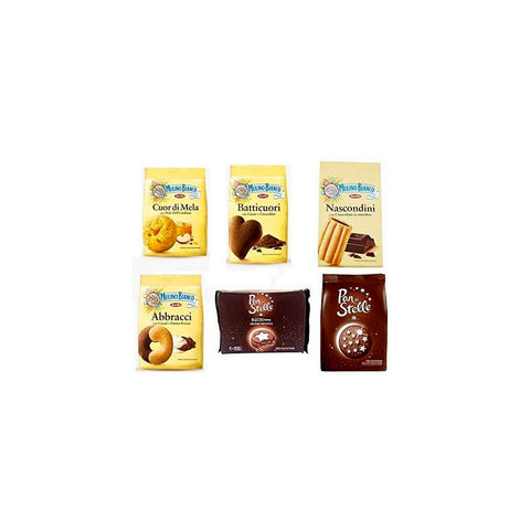 Mulino Bianco Baiocchi Maxi Mix avec boîte de biscuits au cacao et paquet  de biscuits à la pistache 168 g