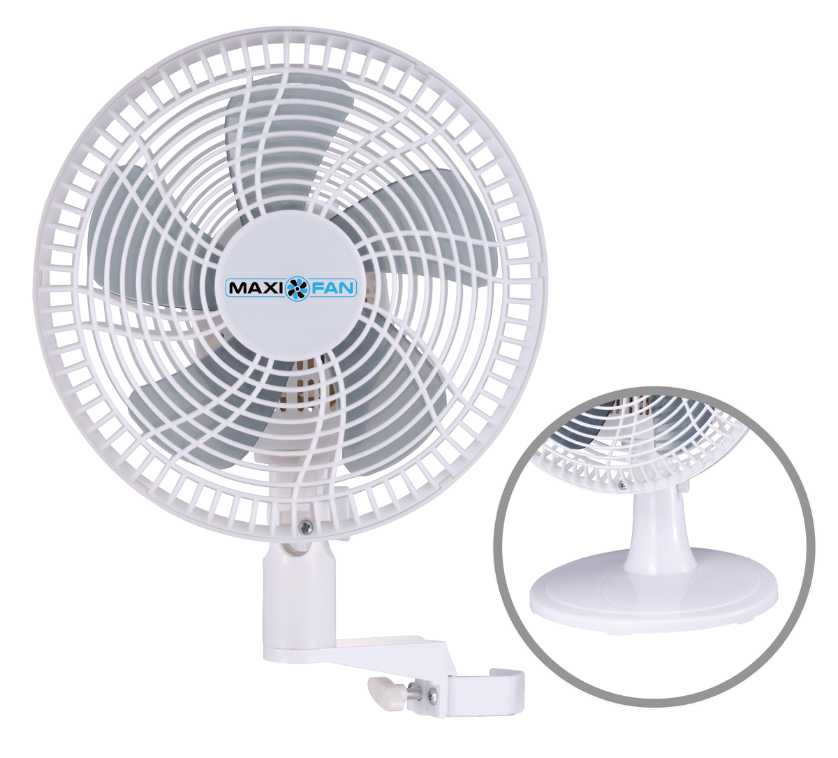 Maxifan Oscillating Clip Fan - 2 Speed - 20cm (with new tent clip)