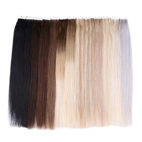 Minque tape hair extensions come in a wide variety of balayage shades. 
