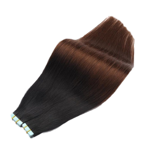 Minque tape hair extensions come in a wide variety of balayage shades. 