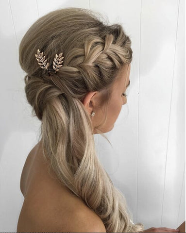 The Greek goddess hairstyle is one of the prettiest wedding hairstyles you can do with your weave weft hair extensions.