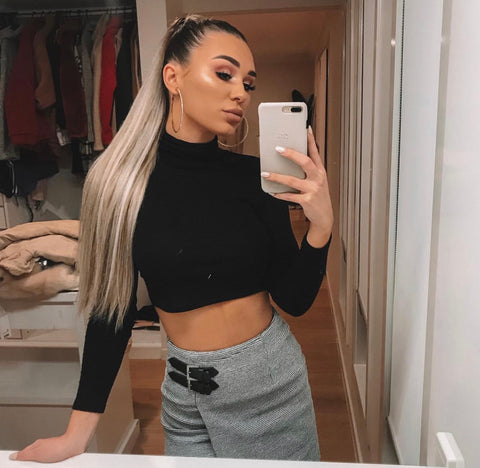 Shani Grimmond wearing Minque Ponytail Hair Extensions