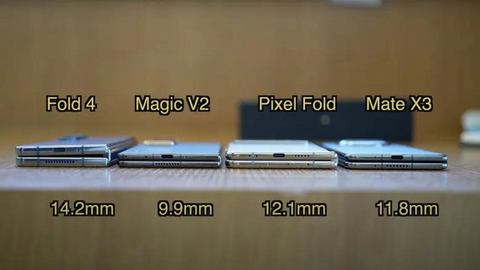 Different models of folding smartphones