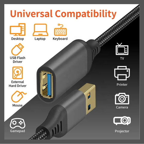 Cable De Extensión USB-A 3.0 De 3 Mts