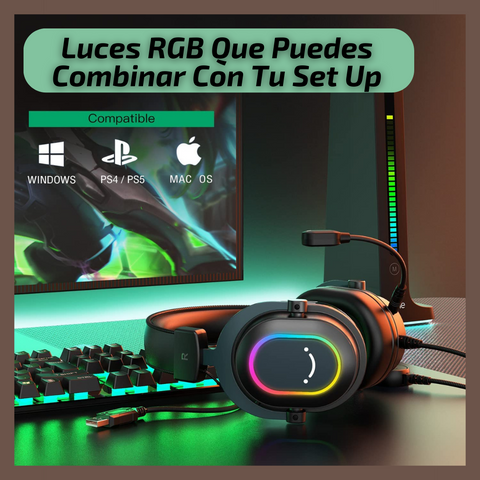 Auriculares Gamer Fifine Ampligame H6 Luces RGB