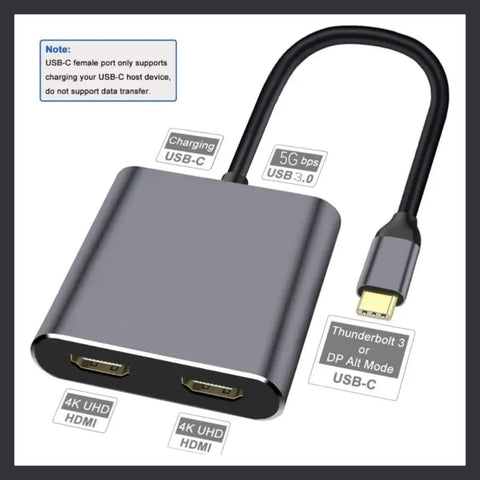 Hub USB-C A Doble HDMI