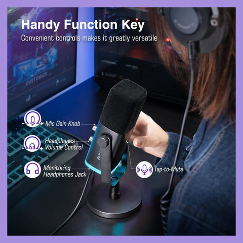 Microfono FiFine AM8 handy function key