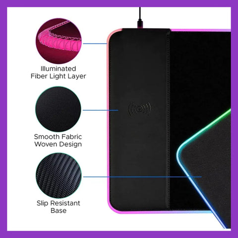 MousePad Gamer With 15W Wireless Charger