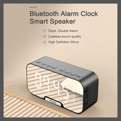 Parlante Bluetooth Con Reloj Despertador