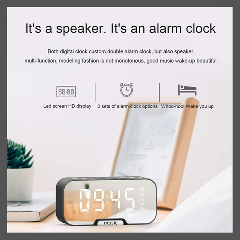 Parlante Bluetooth Con Reloj Despertador