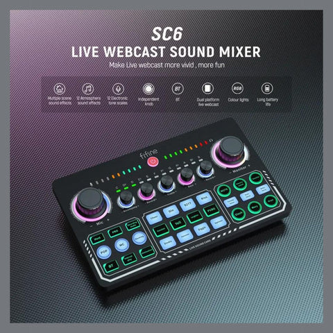 FiFine SC6 Sound Card with 12 different tones